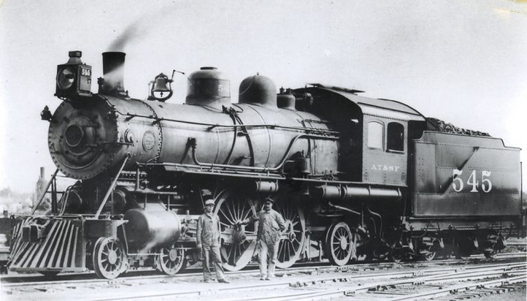 Herbert Dudley (EP's father) and his Santa Fe locomotive