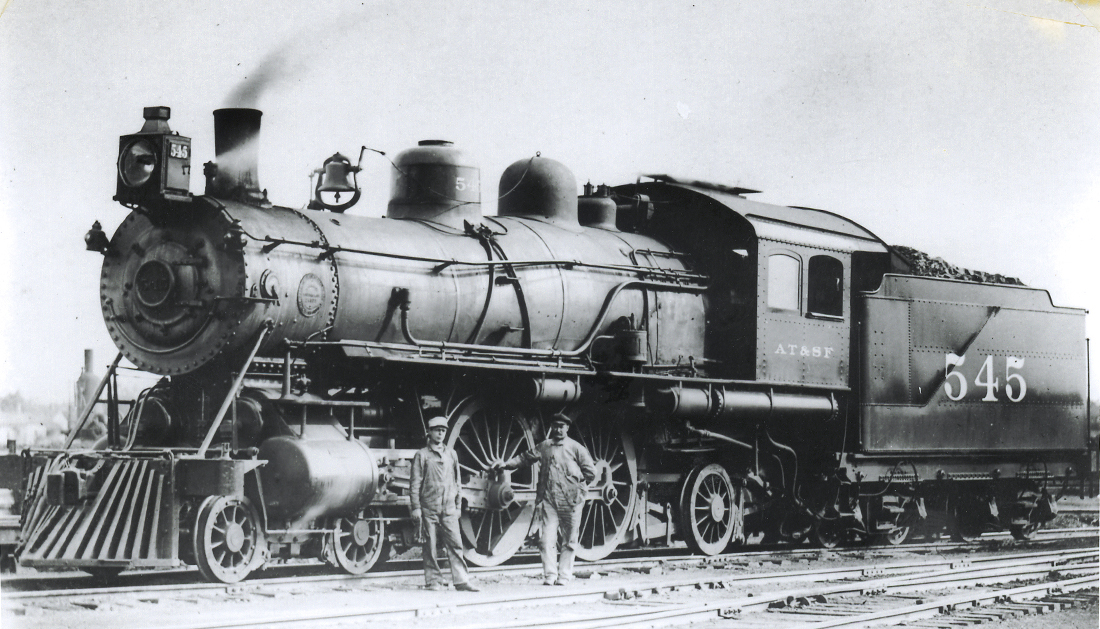 Herbert Dudley (EP's father) and his Santa Fe locomotive