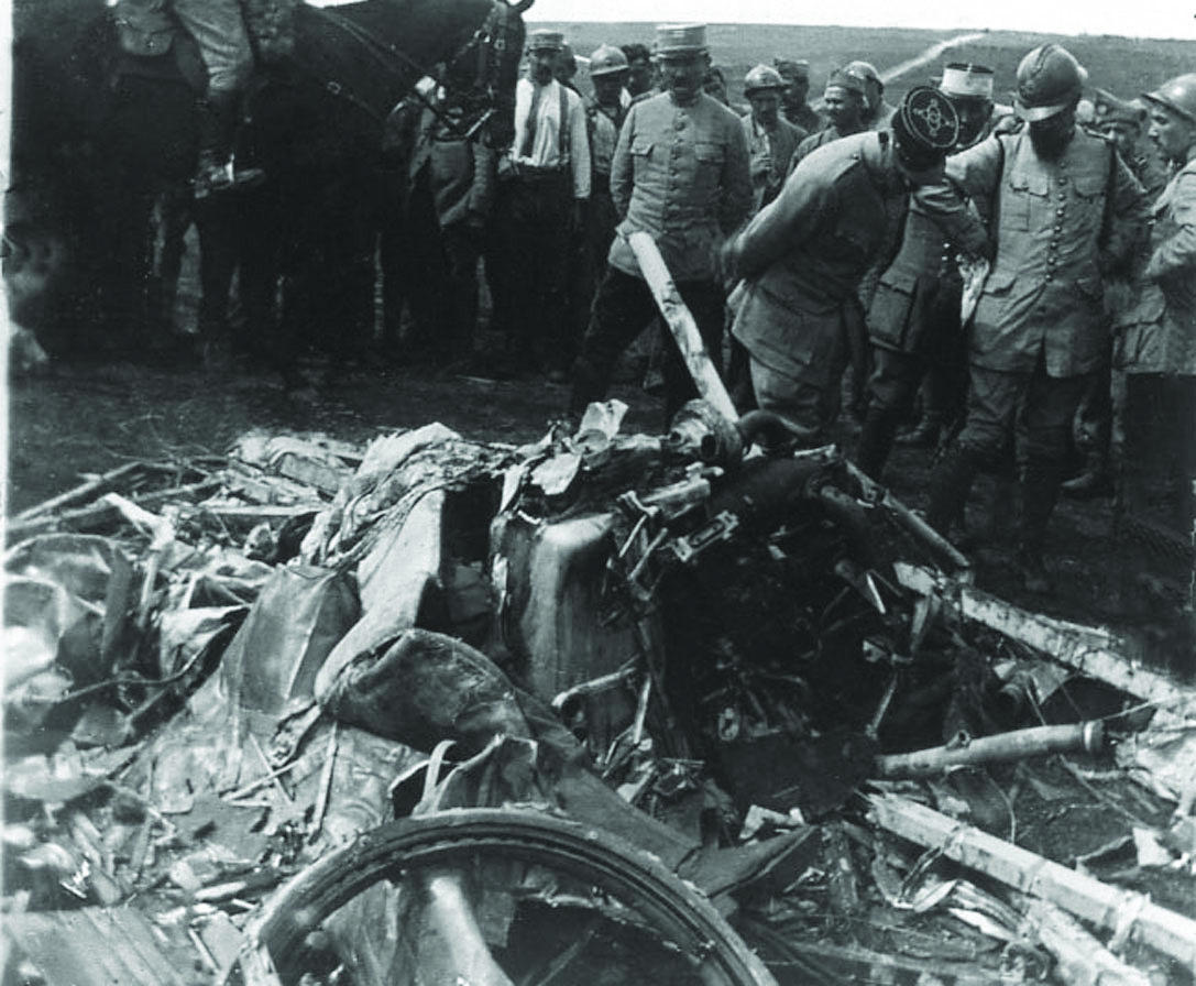Inspecting a crashed German plane